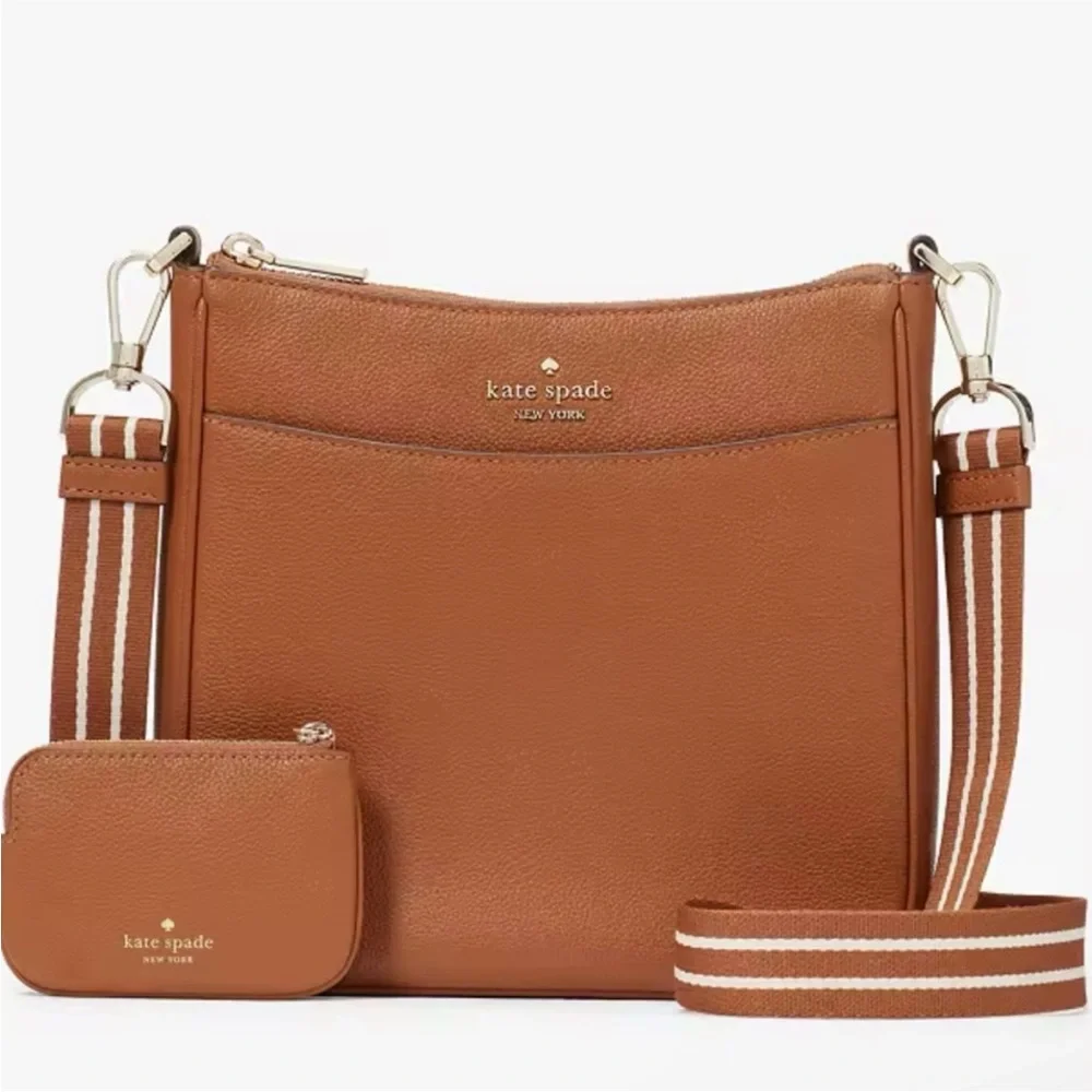 Kate Spade Rosie North South Swingpack pebbled leather w/Matching Pouch - Picture 2 of 10